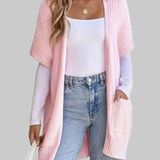 Beverlyn - Loose stylish knitted open-front short sleeve cardigan vest