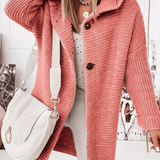 Coleen - Casual Long Knitted Hooded Jacket