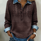 Dolores | Stylish Half-Button Sweatshirt with Collar