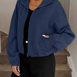 Lysa - Drawstring hem textured long sleeve jacket