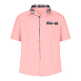 Men’s Summer Casual Shirt | Checked Trim, Short Sleeve