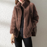 Lannie - Casual warm fleece jacket with zip fastening