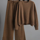 Razia - Elegant Set with Loose Sweater and Wide-Leg Trousers