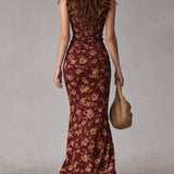 Maya™ | Boho Retro Ruffled Sleeves High Slit Maxi Dress