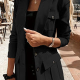 Evarine - Elegant long-sleeve blazer with lapel collar