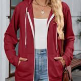 Urielle - Elegant hoodie jacket with adjustable drawstring and zip