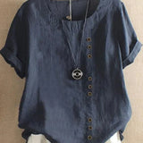 Women’s Casual Summer Shirt | Short Sleeve, Asymmetrical
