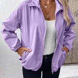 Zenovia - Stylish pocketed zip-up long sleeve bomber jacket