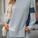 Ilona - Trendy Oversized Long-Sleeve Crew Neck Sweatshirt