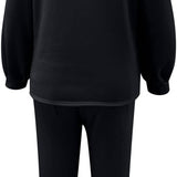 Women’s Knitted Lounge Set | Drawstring, Balloon Sleeves