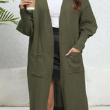 Rosemarie - Cozy open front dropped shoulder long cardigan