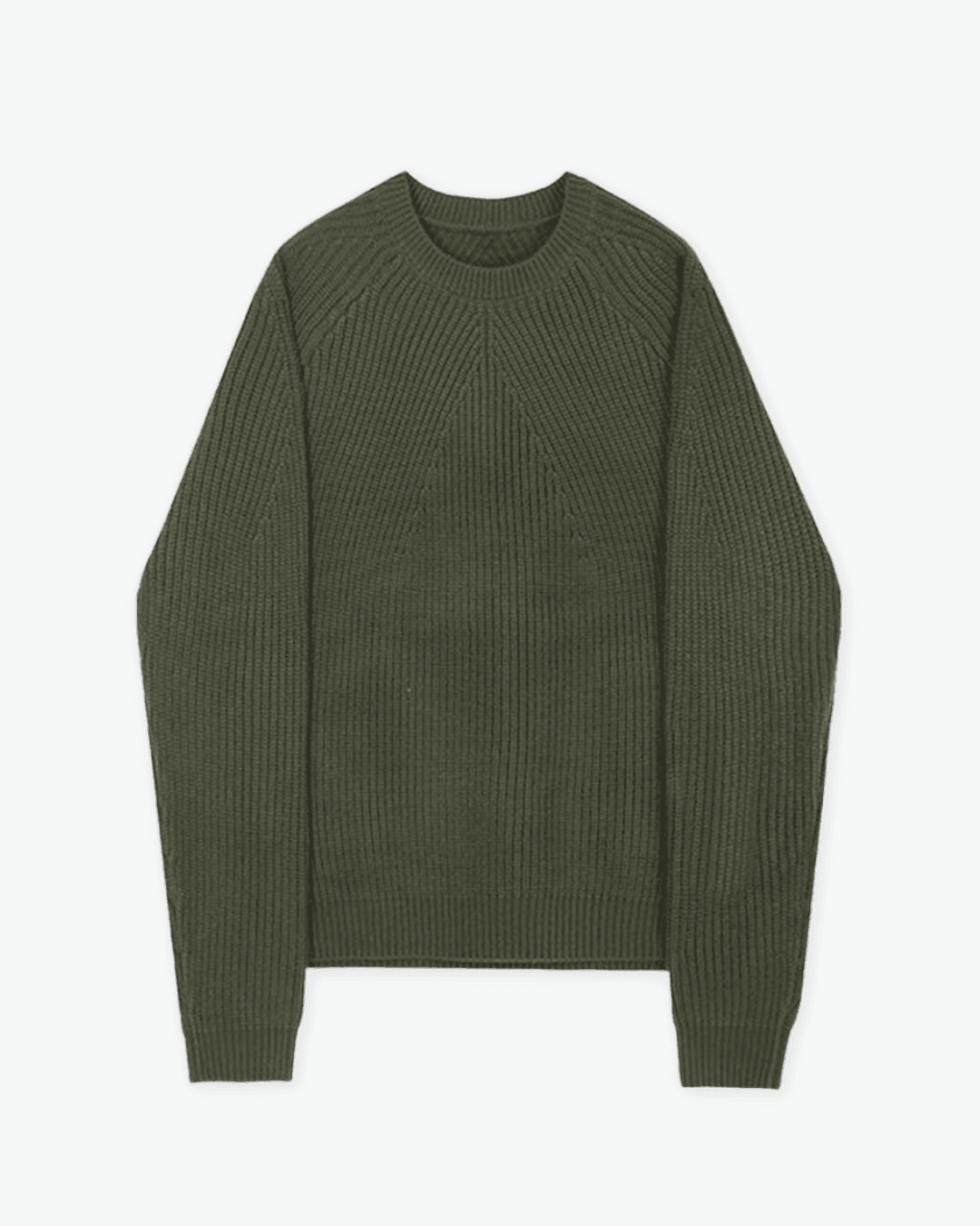 Olive Textured Crewneck Sweater