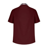 Men’s Summer Casual Shirt | Checked Trim, Short Sleeve