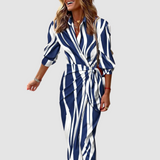 Cecilia Elegant Striped Dress