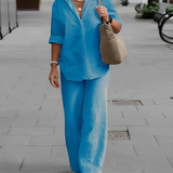 Whitney - Casual polo shirt and straight-leg trousers set