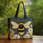 Daisies and Stars Handmade Quilted Tote Bag