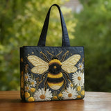 Daisies and Stars Handmade Quilted Tote Bag