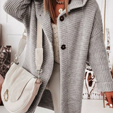 Coleen - Casual Long Knitted Hooded Jacket