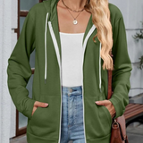 Urielle - Elegant hoodie jacket with adjustable drawstring and zip