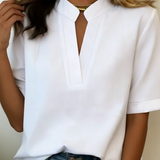 Margaux | Chic Blouse with V-Neck and Gold Detail