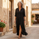 Soline | Chic Button-Down Maxi Dress