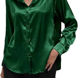 Women’s Designer Summer Shirt | Long Sleeve, Satin