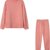 Women’s Knitted Lounge Set | Drawstring, Balloon Sleeves