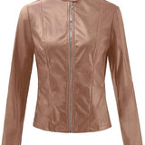 Women's Lightweight Moto Jacket | Faux Leather, Slim Fit