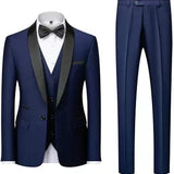 Men Formal Three Piece Suit | Tuxedo, Satin Lapel