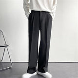 Men's Wide Leg Trousers | White, Pleated Front