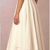 Women's Elegant A-Line Dress | Midi, Deep V-Neck