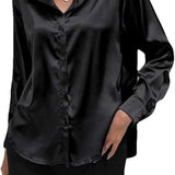 Women’s Designer Summer Shirt | Long Sleeve, Satin