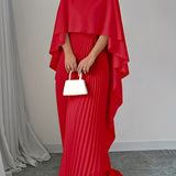 Rachel - Elegant, loose-fitting pleated maxi dress