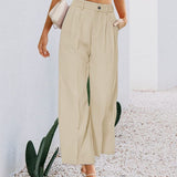 Ovelia - Elegant high-waist wide-leg trousers