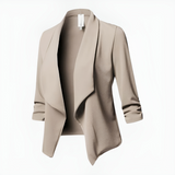 Chic Tailored Women's Blazer with Asymmetrical Front | Comfortable Fit, Versatile Style