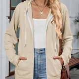 Urielle - Elegant hoodie jacket with adjustable drawstring and zip