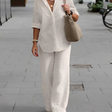 Whitney - Casual polo shirt and straight-leg trousers set