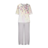 Women’s Floral Lounge Set | Printed Top, Tapered Trousers