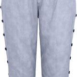 Women's Summer Pants | Cropped, Button Detail