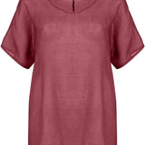 Women’s Summer Tunic Top | Oversized, Short Sleeve