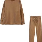 Women’s Knitted Lounge Set | Drawstring, Balloon Sleeves