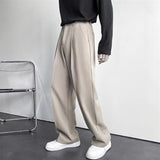 Men's Wide Leg Trousers | White, Pleated Front