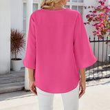 Women's Summer Tunic Top | V-Neck, 3/4 Sleeve