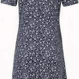 Women's Casual Summer Midi Dress | A-Line, Short Sleeve