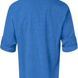 Men's Casual Summer Shirt | Henley, Long Sleeve