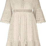 Women's Boho Mini Dress | Embroidered, Ruffle Hem