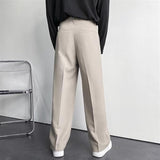 Men's Wide Leg Trousers | White, Pleated Front