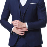 Men Formal Two Piece Suit | Slim Fit, Navy Blue