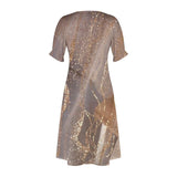Women's Floral Summer Midi Dress | Puff Sleeve, Wrap Style