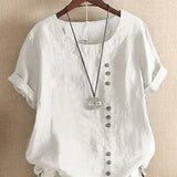 Women’s Casual Summer Shirt | Short Sleeve, Asymmetrical